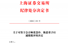 容诚所项目签字会计师张慧玲、陈思荣因“专业职责履行不到位”通报批评