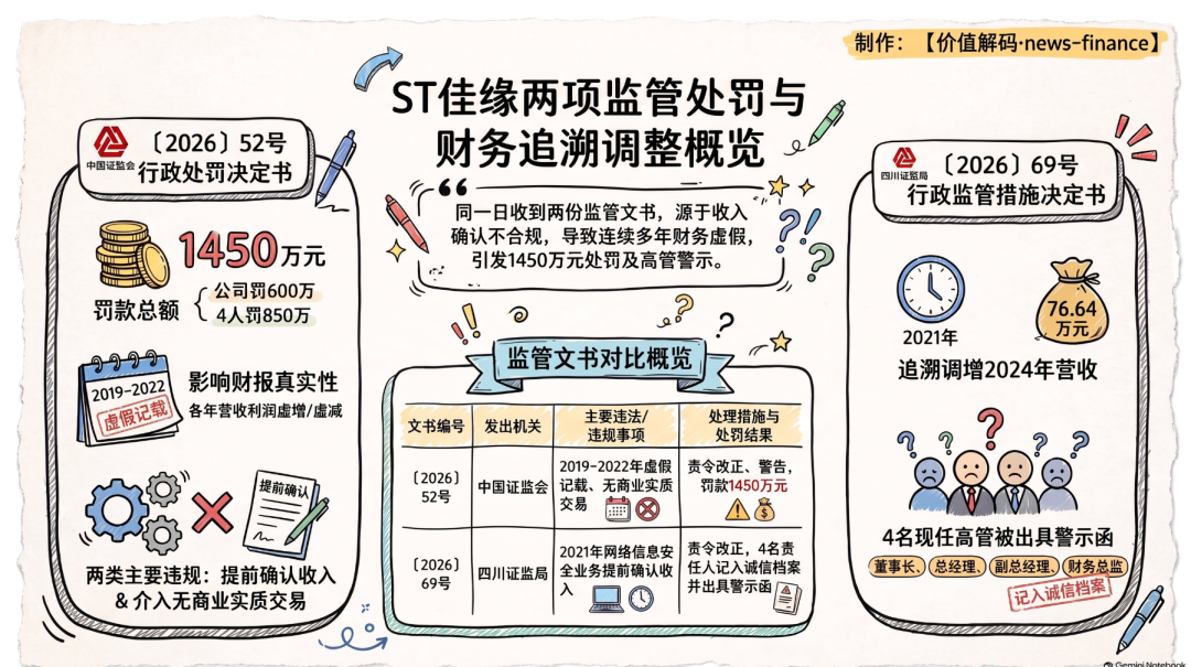 ST佳缘两案并罚:76.64万元警示函背后是1450万元行政处罚
